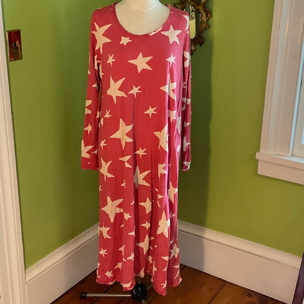 Magnolia Pearl Starry Pink Midi Dress RARE